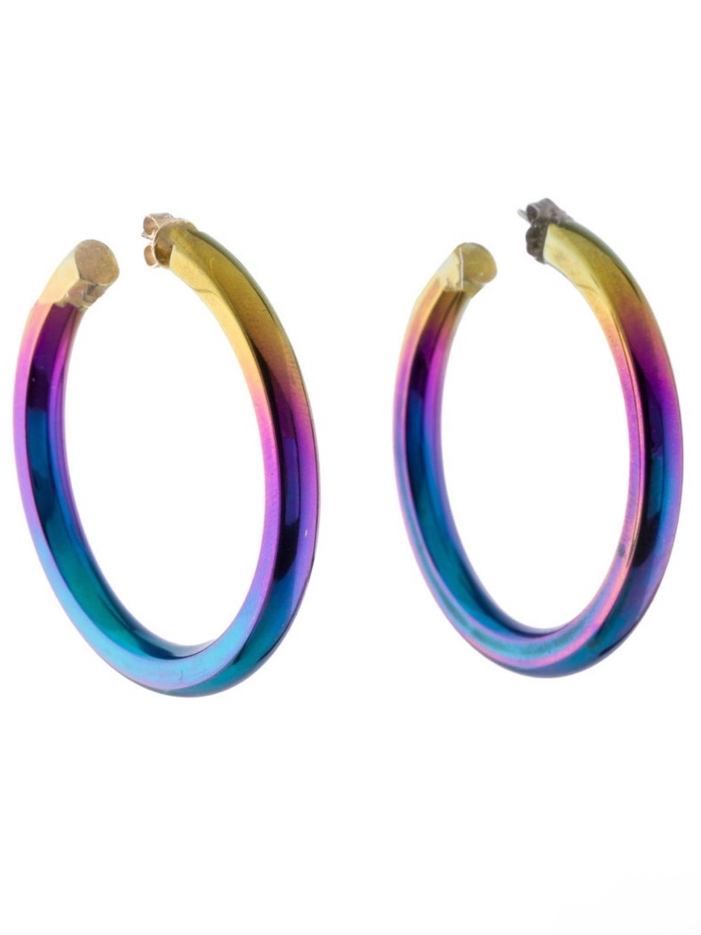 Stepanie Gottlieb Rainbow Tube Hoop Earrings
